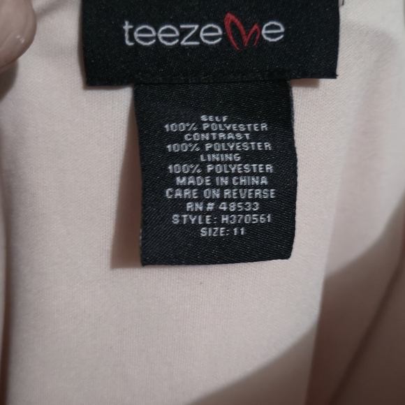 Teeze Me Pink Sequin Bodice with Cream Tulle Skirt Prom Dress - Picture 7 of 7